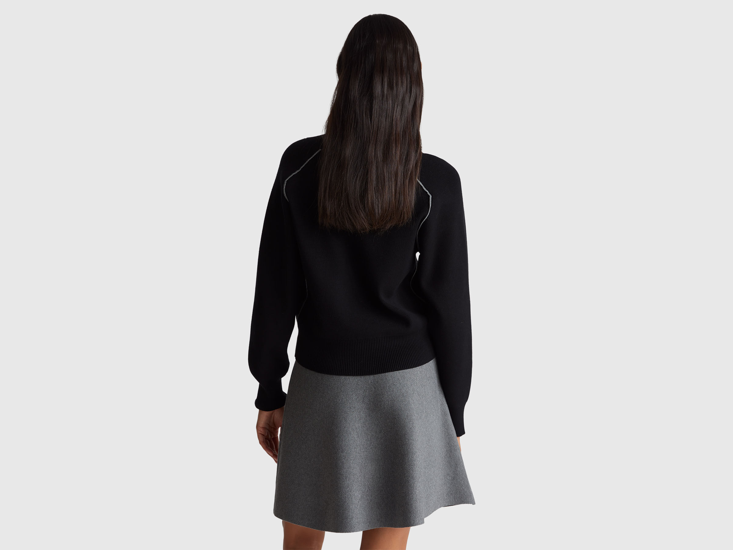 V NECK SWEATER L/S Mulher image number 2